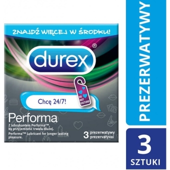 Durex Prezerwatywy Performa Emoji 3sztuki cena 7,65zł