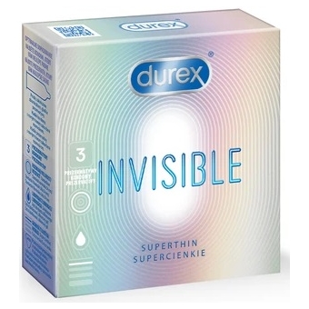 Durex Invisible dla większej bliskości prezerwatywy 3sztuki cena 14,80zł