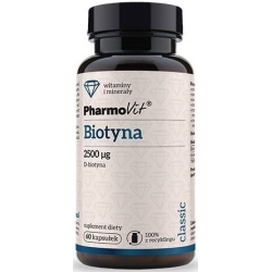 Pharmovit Biotyna 2500µg 60kapsułek cena 27,90zł