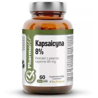 Pharmovit Kapsaicyna (8%) 80mg z pieprzu cayenne 60kapsułek cena 28,90zł