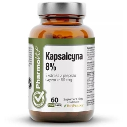 Pharmovit Kapsaicyna (8%) 80mg z pieprzu cayenne 60kapsułek cena 28,90zł
