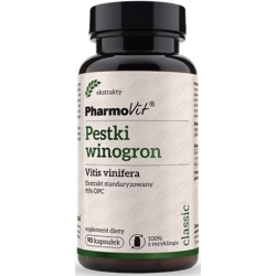 Pharmovit Pestki winogron (Vitis vinifera) ekstrakt 95% OPC 90kapsułek cena 30,90zł