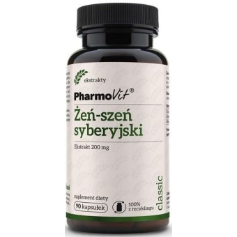 Pharmovit Żeń-szeń syberyjski ekstrakt 20:1 200mg 90kapsułek cena 32,20zł