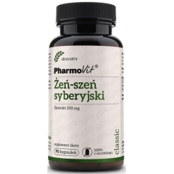 Pharmovit Żeń-szeń syberyjski ekstrakt 20:1 200mg 90kapsułek cena 32,20zł