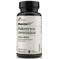 Pharmovit Pokrzywa zwyczajna (Urtica dioica) ekstrakt 1% krzemionki 90kapsułek cena 25,70zł