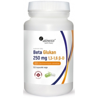 Aliness Beta Glukan Yestimun 1,3-1,6 ß-D 250mg 100kapsułek Vege cena 44,90zł