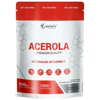 Wish Pharmaceutical Acerola Naturalna Witamina C w proszku Vege 500g cena 62,90zł