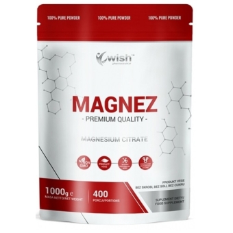 Wish Pharmaceutical Magnez w proszku Cytrynian magnezu Vege 1kg (1000g) cena 72,10zł