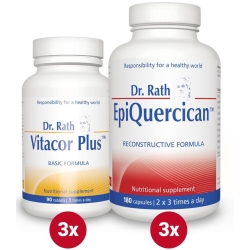 Dr Rath Połączona synergia 3 x EpiQuercican 190kapsułek + 3 x Vitacor Plus 90tabletek cena 1250,00zł