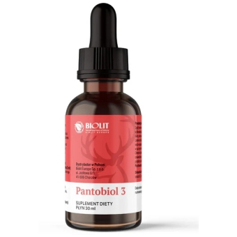 Biolit Pantobiol 3 Wyciąg olejowy z poroża jelenia 30ml data 31.04.2026 cena 336,00zł