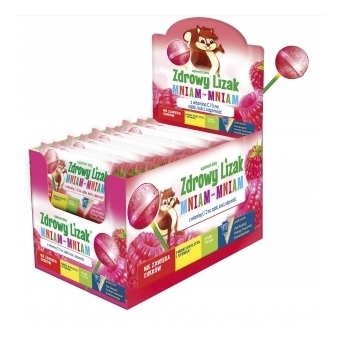 Zdrowy lizak Mniam-Mniam Malina 40sztuk cena 67,95zł