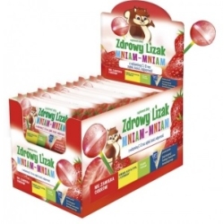 Zdrowy lizak Mniam-Mniam Truskawa 40sztuk cena 67,95zł