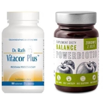 Zestaw na odporność: Dr Rath Vitacor plus 90 tabletek+ Probiotyk Powerbiotic Balance 60kapsułek cena 309,99zł