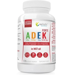 Witamina ADEK Complex A D3 E K2 MK-7 w oleju MCT 120kapsułek Wish Pharmaceutical cena 75,90zł