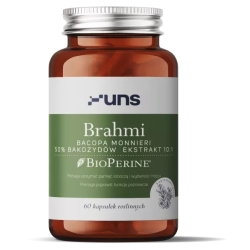 UNS Brahmi Bacopa Monnieri 50% bakozydów 60kapsułek cena 47,50zł
