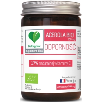 Acerola BIO Odporność 17% witaminy C 500mg  100tabletek BeOrganic cena 39,99zł