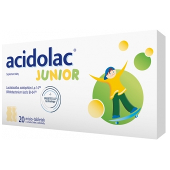 Acidolac Junior 20 misio-tabletek cena 21,75zł