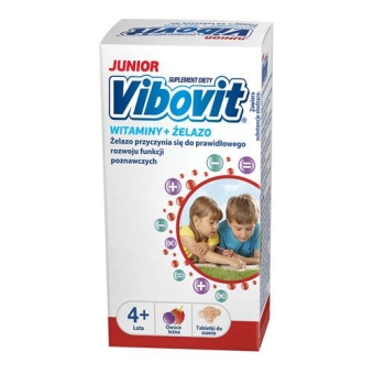 Vibovit Junior Witaminy + Żelazo 30 tabletek do ssania cena 35,90zł
