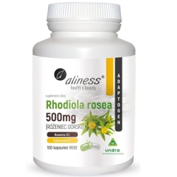Aliness Rhodiola rosea (różeniec górski) 500mg 60kapsułek Vege cena 59,90zł