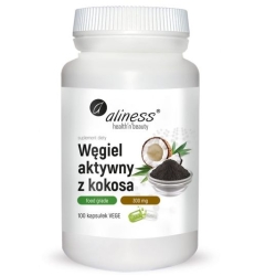 Aliness Węgiel aktywny z kokosa Food Grade 300mg 100kapsułek Vege cena 29,90zł