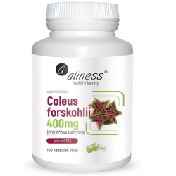 Aliness Coleus forskohlii 10% 400mg (pokrzywa indyjska) 100kapsułek Vege cena 59,90zł
