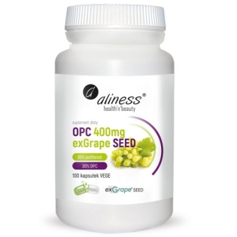 Aliness OPC exGrapeSeeds 400mg 100kapsułek Vege cena 54,90zł