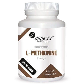 Aliness L-Methionine 500mg 100kapsułek Vege cena 39,90zł