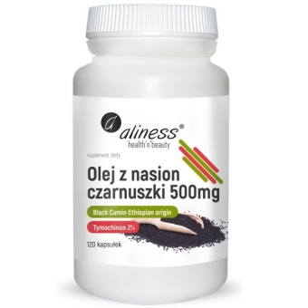 Aliness Olej z nasion czarnuszki 2% 500mg 120kapsułek cena 39,90zł