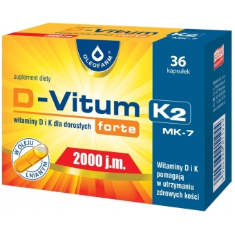 D-Vitum forte 2000 j.m. K2 36kapsułek cena 37,99zł