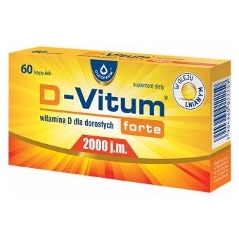 D-Vitum forte 2000 j.m. witamina D dla dorosłych 60kapsułek cena 23,95zł