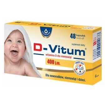 D-Vitum 400 j.m. witamina D dla niemowląt 48 kapsułek cena 14,85zł