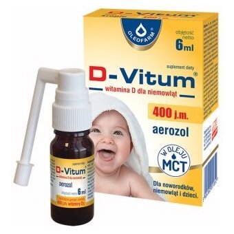 D-Vitum 400 j.m. witamina D dla niemowląt aerozol 6ml cena 22,80zł