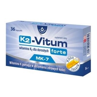 K2-Vitum forte witamina K2 MK7 75 µg  36kapsułek cena 35,60zł
