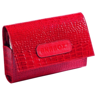 Kasetka na leki ANABOX de luxe skórzana kolor czerwony połysk cena 109,00zł
