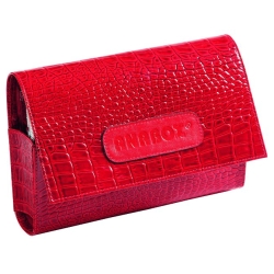 Kasetka na leki ANABOX de luxe skórzana kolor czerwony połysk PROMOCJA  cena 109,00zł