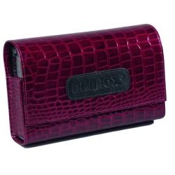 Kasetka na leki ANABOX de luxe skórzana kolor bordowy połysk cena 109,00zł