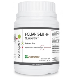 Kenay Folian 5-MTHF aktywny kwas foliowy Quatrefolic 300kapsułek cena 84,95zł