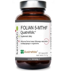 Kenay Folian 5-MTHF aktywny kwas foliowy Quatrefolic 60kapsułek cena 21,70zł
