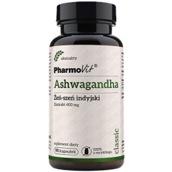 Pharmovit Ashwagandha (Żeń-szeń indyjski) 4:1 400mg 90kapsułek cena 32,70zł