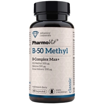 Pharmovit B-50 Methyl B-complex Max+ 60kapsułek cena 34,30zł