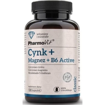 Pharmovit Cynk + Magnez + B6 Active 120kapsułek cena 39,20zł