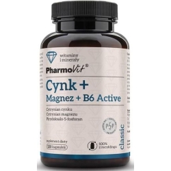 Pharmovit Cynk + Magnez + B6 Active 120kapsułek PROMOCJA  cena 34,95zł