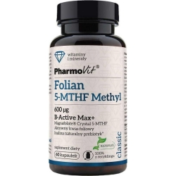 Pharmovit Folian 5-MTHF Methyl (B-Active Max+) 600ug 60kapsułek cena 22,90zł