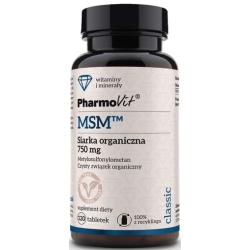 Pharmovit MSM™ Siarka organiczna 750mg 120tabletek cena 34,90zł