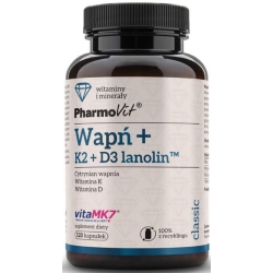 Pharmovit Wapń + K2 + D3 lanolin™ 120kapsułek cena 37,30zł