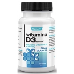 Pharmovit Witamina D3 lanolin 50mcg 2000IU 120 kapsułek cena 22,90zł