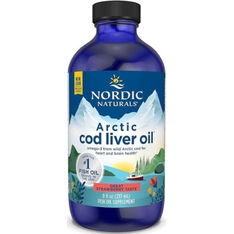 Nordic Naturals Arctic Cod Liver Oil (Olej z wątroby dorsza arktycznego TRUSKAWKA) 237ml cena 123,90zł
