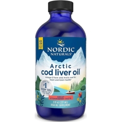 Nordic Naturals Arctic Cod Liver Oil (Olej z wątroby dorsza arktycznego TRUSKAWKA) 237ml cena 123,90zł