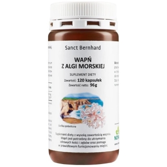 Sanct Bernhard Wapń z algi morskiej 120kapsułek cena 44,90zł