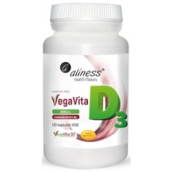 Aliness Naturalna witamina D3 z alg VegaVita 2000 j.m. 120kapsułek cena 44,90zł